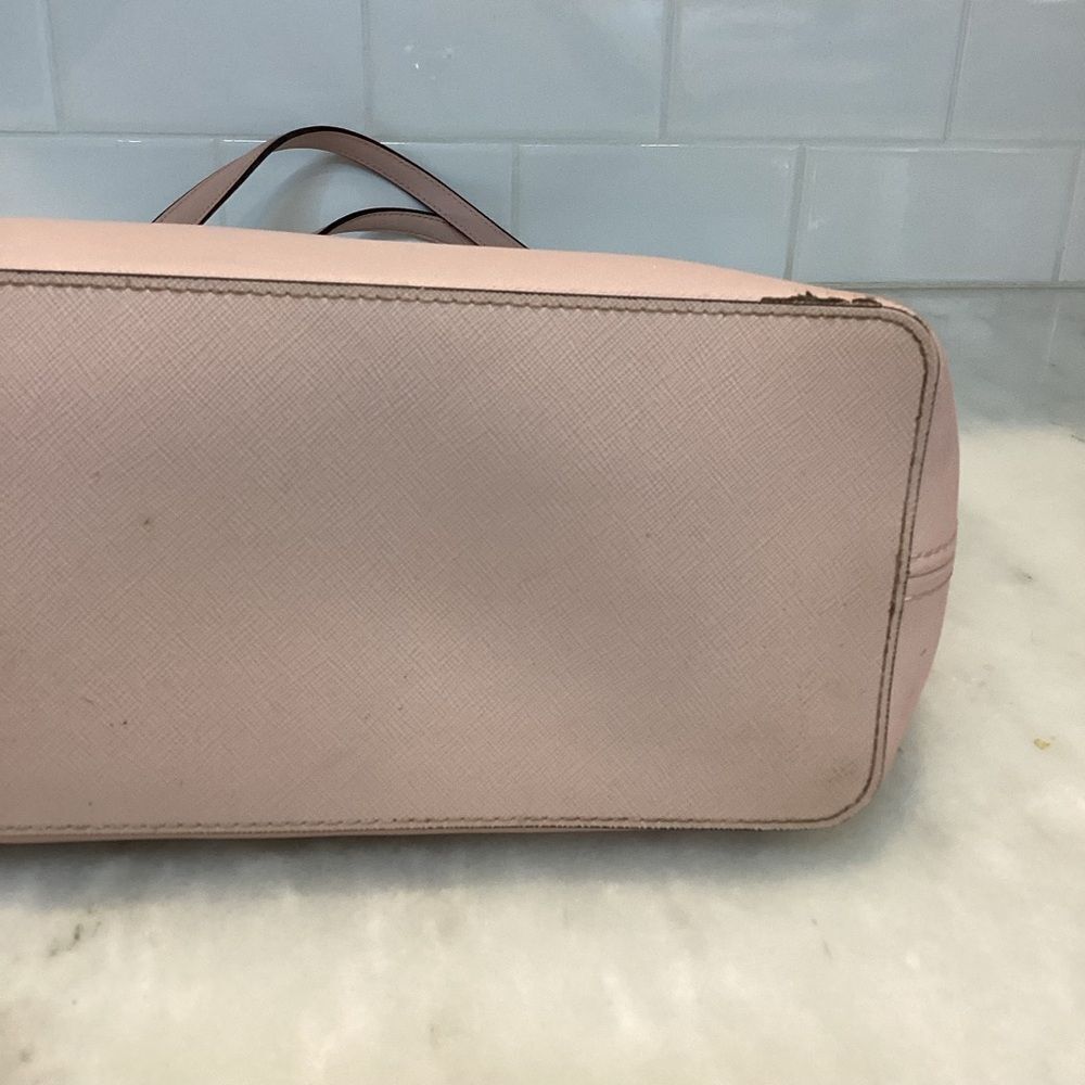 Michael Kors Purse Handbag Leather Jet Set Carry All Pink Tote Bag Pocketbook - Picture 7 of 16